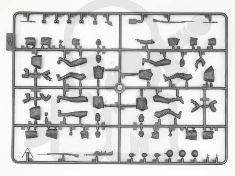 ICM Models 1/35 Scale Greek Evzones Soldiers 1940-1941 Model Kit - 4 Figures, Officer & Infantry - View #2